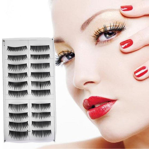 10 Pairs Long Thick False Eyelashes