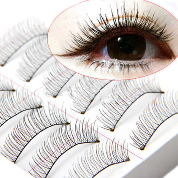 Hot Selling 10 Pairs Soft Natural Cross Eye Lashes Makeup Extension False Eyelashes