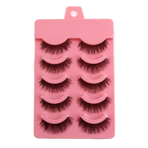 5 Pairs/Set Natual Fashion Handmade Soft Eye Lashes Extension Makeup Long False Eyelashes Beauty Accessory