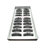 Learnever New 10 Pairs Black Charming Thick Black Handmade Eye Lashes Extension Party Makeup Cross Fake Makeup False Eyelashes