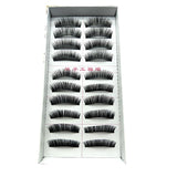 Learnever New 10 Pairs Black Charming Thick Black Handmade Eye Lashes Extension Party Makeup Cross Fake Makeup False Eyelashes